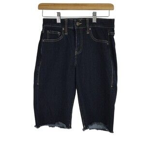 LuLaRoe Womens Denim Wyoming Dark Wash Stretch Bermuda Shorts Dark Blue Size 26